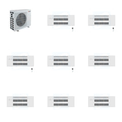 MITSUBISHI ELECTRIC Mitsubishi Multi-Zone 40500 BTU R-454B 20 SEER2 4-Zone 1-Way Ceiling Cassette Mini Split Heat Pump System - 9K+9K+9K+9K
