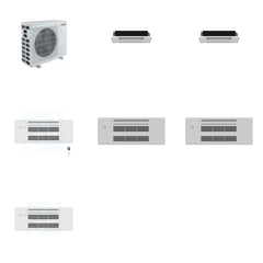 MITSUBISHI ELECTRIC Mitsubishi Multi-Zone 40500 BTU R-454B 20 SEER2 3-Zone 1-Way Ceiling Cassette Mini Split Heat Pump System - 6K+6K+9K