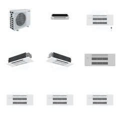 MITSUBISHI ELECTRIC Mitsubishi Multi-Zone 40500 BTU R-454B 20 SEER2 4-Zone 1-Way Ceiling Cassette Mini Split Heat Pump System - 6K+9K+12K+18K