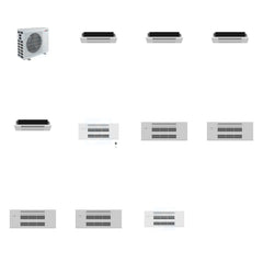 MITSUBISHI ELECTRIC Mitsubishi Multi-Zone 40500 BTU R-454B 20 SEER2 5-Zone 1-Way Ceiling Cassette Mini Split Heat Pump System - 6K+6K+6K+6K+9K