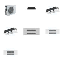 MITSUBISHI ELECTRIC Mitsubishi Multi-Zone 40500 BTU R-454B 20 SEER2 3-Zone 1-Way Ceiling Cassette Mini Split Heat Pump System - 6K+12K+12K