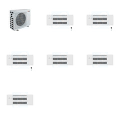 MITSUBISHI ELECTRIC Mitsubishi Multi-Zone 40500 BTU R-454B 20 SEER2 3-Zone 1-Way Ceiling Cassette Mini Split Heat Pump System - 9K+9K+9K
