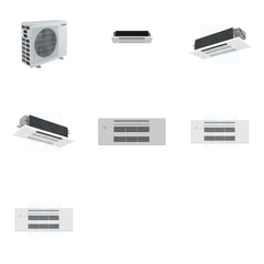 MITSUBISHI ELECTRIC Mitsubishi Multi-Zone 40500 BTU R-454B 20 SEER2 3-Zone 1-Way Ceiling Cassette Mini Split Heat Pump System - 6K+12K+18K