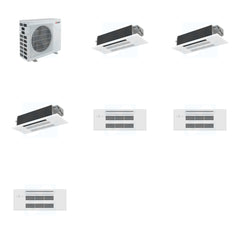 MITSUBISHI ELECTRIC Mitsubishi Multi-Zone 40500 BTU R-454B 20 SEER2 3-Zone 1-Way Ceiling Cassette Mini Split Heat Pump System - 12K+12K+12K