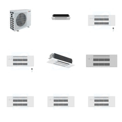 MITSUBISHI ELECTRIC Mitsubishi Multi-Zone 40500 BTU R-454B 20 SEER2 4-Zone 1-Way Ceiling Cassette Mini Split Heat Pump System - 6K+9K+9K+18K