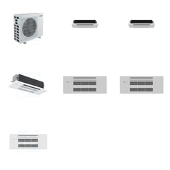 MITSUBISHI ELECTRIC Mitsubishi Multi-Zone 40500 BTU R-454B 20 SEER2 3-Zone 1-Way Ceiling Cassette Mini Split Heat Pump System - 6K+6K+18K
