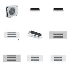 MITSUBISHI ELECTRIC Mitsubishi Multi-Zone 40500 BTU R-454B 20 SEER2 4-Zone 1-Way Ceiling Cassette Mini Split Heat Pump System - 6K+6K+9K+18K