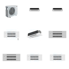 MITSUBISHI ELECTRIC Mitsubishi Multi-Zone 40500 BTU R-454B 20 SEER2 4-Zone 1-Way Ceiling Cassette Mini Split Heat Pump System - 6K+6K+9K+12K