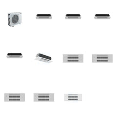 MITSUBISHI ELECTRIC Mitsubishi Multi-Zone 40500 BTU R-454B 20 SEER2 5-Zone 1-Way Ceiling Cassette Mini Split Heat Pump System - 6K+6K+6K+6K+18K