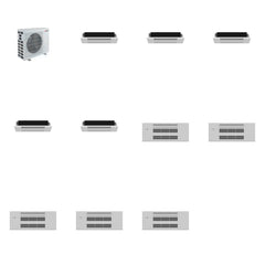 MITSUBISHI ELECTRIC Mitsubishi Multi-Zone 40500 BTU R-454B 20 SEER2 5-Zone 1-Way Ceiling Cassette Mini Split Heat Pump System - 6K+6K+6K+6K+6K