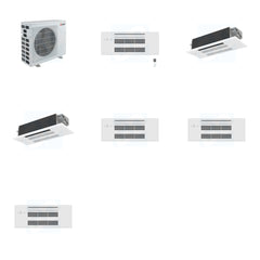 MITSUBISHI ELECTRIC Mitsubishi Multi-Zone 40500 BTU R-454B 20 SEER2 3-Zone 1-Way Ceiling Cassette Mini Split Heat Pump System - 9K+12K+12K