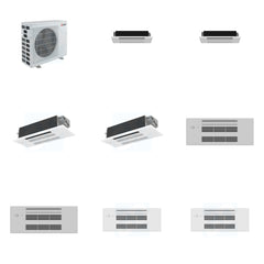 MITSUBISHI ELECTRIC Mitsubishi Multi-Zone 40500 BTU R-454B 20 SEER2 4-Zone 1-Way Ceiling Cassette Mini Split Heat Pump System - 6K+6K+12K+12K