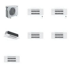 MITSUBISHI ELECTRIC Mitsubishi Multi-Zone 40500 BTU R-454B 20 SEER2 3-Zone 1-Way Ceiling Cassette Mini Split Heat Pump System - 9K+9K+18K