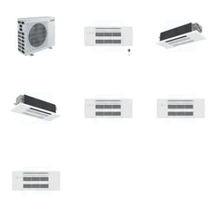 MITSUBISHI ELECTRIC Mitsubishi Multi-Zone 40500 BTU R-454B 20 SEER2 3-Zone 1-Way Ceiling Cassette Mini Split Heat Pump System - 9K+12K+18K