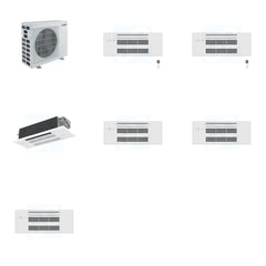 MITSUBISHI ELECTRIC Mitsubishi Multi-Zone 40500 BTU R-454B 20 SEER2 3-Zone 1-Way Ceiling Cassette Mini Split Heat Pump System - 9K+9K+12K