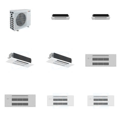 MITSUBISHI ELECTRIC Mitsubishi Multi-Zone 40500 BTU R-454B 20 SEER2 4-Zone 1-Way Ceiling Cassette Mini Split Heat Pump System - 6K+6K+18K+18K