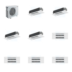 MITSUBISHI ELECTRIC Mitsubishi Multi-Zone 40500 BTU R-454B 20 SEER2 4-Zone 1-Way Ceiling Cassette Mini Split Heat Pump System - 12K+12K+12K+12K