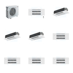 MITSUBISHI ELECTRIC Mitsubishi Multi-Zone 40500 BTU R-454B 20 SEER2 4-Zone 1-Way Ceiling Cassette Mini Split Heat Pump System - 9K+12K+12K+12K