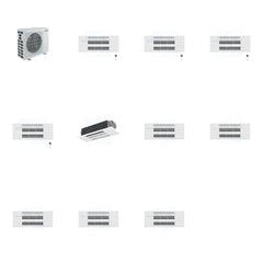 MITSUBISHI ELECTRIC Mitsubishi Multi-Zone 40500 BTU R-454B 20 SEER2 5-Zone 1-Way Ceiling Cassette Mini Split Heat Pump System - 9K+9K+9K+9K+12K