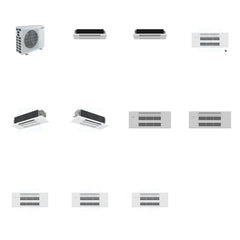 MITSUBISHI ELECTRIC Mitsubishi Multi-Zone 40500 BTU R-454B 20 SEER2 5-Zone 1-Way Ceiling Cassette Mini Split Heat Pump System - 6K+6K+9K+12K+18K