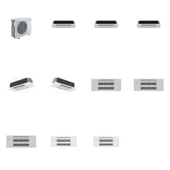MITSUBISHI ELECTRIC Mitsubishi Multi-Zone 40500 BTU R-454B 20 SEER2 5-Zone 1-Way Ceiling Cassette Mini Split Heat Pump System - 6K+6K+6K+12K+18K