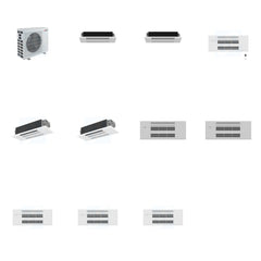 MITSUBISHI ELECTRIC Mitsubishi Multi-Zone 40500 BTU R-454B 20 SEER2 5-Zone 1-Way Ceiling Cassette Mini Split Heat Pump System - 6K+6K+9K+12K+12K