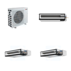 MITSUBISHI ELECTRIC Mitsubishi Multi-Zone 40500 BTU R-454B 16 SEER2 3-Zone Ducted Low-Static Mini Split Heat Pump System - 9K+12K+15K