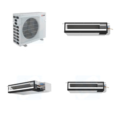 MITSUBISHI ELECTRIC Mitsubishi Multi-Zone 40500 BTU R-454B 16 SEER2 3-Zone Ducted Low-Static Mini Split Heat Pump System - 9K+12K+18K