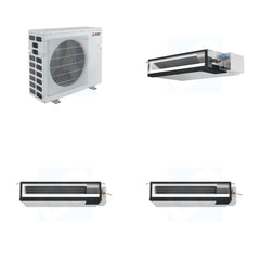 MITSUBISHI ELECTRIC Mitsubishi Multi-Zone 40500 BTU R-454B 16 SEER2 3-Zone Ducted Low-Static Mini Split Heat Pump System - 15K+18K+18K