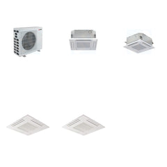 MITSUBISHI ELECTRIC Mitsubishi Multi-Zone 40500 BTU R-454B 20 SEER2 2-Zone 2'x2' Ceiling Cassette Mini Split Heat Pump System - 12K+15K