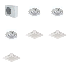 MITSUBISHI ELECTRIC Mitsubishi Multi-Zone 36400 BTU R-454B 20 SEER2 3-Zone 2'x2' Ceiling Cassette Mini Split Heat Pump System - 9K+15K+15K