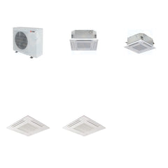 MITSUBISHI ELECTRIC Mitsubishi Multi-Zone 36400 BTU R-454B 20 SEER2 2-Zone 2'x2' Ceiling Cassette Mini Split Heat Pump System - 12K+15K