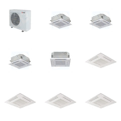 MITSUBISHI ELECTRIC Mitsubishi Multi-Zone 36400 BTU R-454B 20 SEER2 4-Zone 2'x2' Ceiling Cassette Mini Split Heat Pump System - 9K+9K+9K+12K