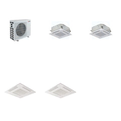 MITSUBISHI ELECTRIC Mitsubishi Multi-Zone 40500 BTU R-454B 20 SEER2 2-Zone 2'x2' Ceiling Cassette Mini Split Heat Pump System - 15K+15K