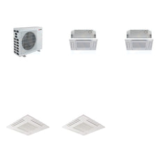 MITSUBISHI ELECTRIC Mitsubishi Multi-Zone 40500 BTU R-454B 20 SEER2 2-Zone 2'x2' Ceiling Cassette Mini Split Heat Pump System - 12K+12K