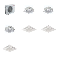 MITSUBISHI ELECTRIC Mitsubishi Multi-Zone 40500 BTU R-454B 20 SEER2 3-Zone 2'x2' Ceiling Cassette Mini Split Heat Pump System - 9K+9K+15K