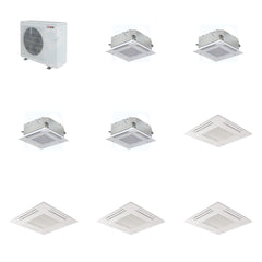 MITSUBISHI ELECTRIC Mitsubishi Multi-Zone 28600 BTU R-454B 20 SEER2 4-Zone 2'x2' Ceiling Cassette Mini Split Heat Pump System - 9K+9K+9K+9K