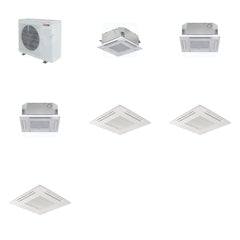 MITSUBISHI ELECTRIC Mitsubishi Multi-Zone 28600 BTU R-454B 20 SEER2 3-Zone 2'x2' Ceiling Cassette Mini Split Heat Pump System - 9K+12K+12K