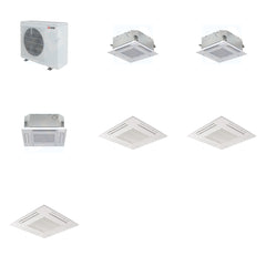 MITSUBISHI ELECTRIC Mitsubishi Multi-Zone 28600 BTU R-454B 20 SEER2 3-Zone 2'x2' Ceiling Cassette Mini Split Heat Pump System - 9K+9K+12K