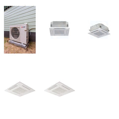 MITSUBISHI ELECTRIC Mitsubishi Multi-Zone 22000 BTU R-454B 20 SEER2 2-Zone 2'x2' Ceiling Cassette Mini Split Heat Pump System - 12K+15K