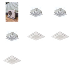MITSUBISHI ELECTRIC Mitsubishi Multi-Zone 22000 BTU R-454B 20 SEER2 3-Zone 2'x2' Ceiling Cassette Mini Split Heat Pump System - 9K+9K+9K