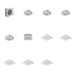 MITSUBISHI ELECTRIC Mitsubishi Multi-Zone 40500 BTU R-454B 20 SEER2 5-Zone 2'x2' Ceiling Cassette Mini Split Heat Pump System - 9K+9K+9K+9K+12K