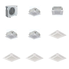 MITSUBISHI ELECTRIC Mitsubishi Multi-Zone 40500 BTU R-454B 20 SEER2 4-Zone 2'x2' Ceiling Cassette Mini Split Heat Pump System - 9K+12K+15K+15K