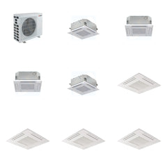 MITSUBISHI ELECTRIC Mitsubishi Multi-Zone 40500 BTU R-454B 20 SEER2 4-Zone 2'x2' Ceiling Cassette Mini Split Heat Pump System - 9K+12K+12K+15K