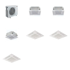 MITSUBISHI ELECTRIC Mitsubishi Multi-Zone 40500 BTU R-454B 20 SEER2 3-Zone 2'x2' Ceiling Cassette Mini Split Heat Pump System - 12K+12K+15K