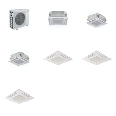 MITSUBISHI ELECTRIC Mitsubishi Multi-Zone 40500 BTU R-454B 20 SEER2 3-Zone 2'x2' Ceiling Cassette Mini Split Heat Pump System - 12K+15K+15K
