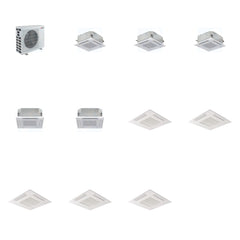 MITSUBISHI ELECTRIC Mitsubishi Multi-Zone 40500 BTU R-454B 20 SEER2 5-Zone 2'x2' Ceiling Cassette Mini Split Heat Pump System - 9K+9K+9K+12K+12K