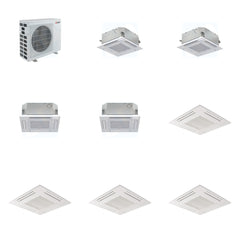 MITSUBISHI ELECTRIC Mitsubishi Multi-Zone 40500 BTU R-454B 20 SEER2 4-Zone 2'x2' Ceiling Cassette Mini Split Heat Pump System - 9K+9K+12K+12K