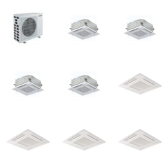 MITSUBISHI ELECTRIC Mitsubishi Multi-Zone 40500 BTU R-454B 20 SEER2 4-Zone 2'x2' Ceiling Cassette Mini Split Heat Pump System - 9K+9K+9K+15K