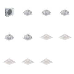 MITSUBISHI ELECTRIC Mitsubishi Multi-Zone 40500 BTU R-454B 20 SEER2 5-Zone 2'x2' Ceiling Cassette Mini Split Heat Pump System - 9K+9K+9K+9K+15K